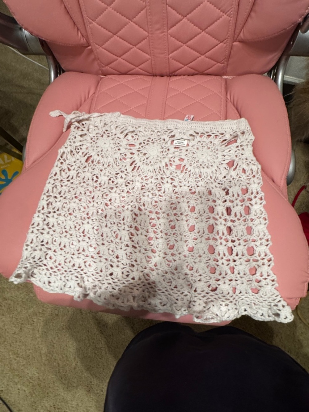 Crochet Swim Coverup Skirt - Cream
